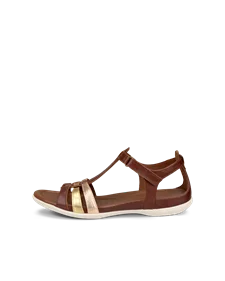 ECCO® Flash ženske kožne sandale s remenom u obloiku slova T - Smeđ - O