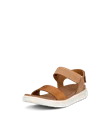 ECCO® Flowt sandale plate en daim pour femme - Marron - M