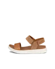 ECCO® Flowt sandale plate en daim pour femme - Marron - O