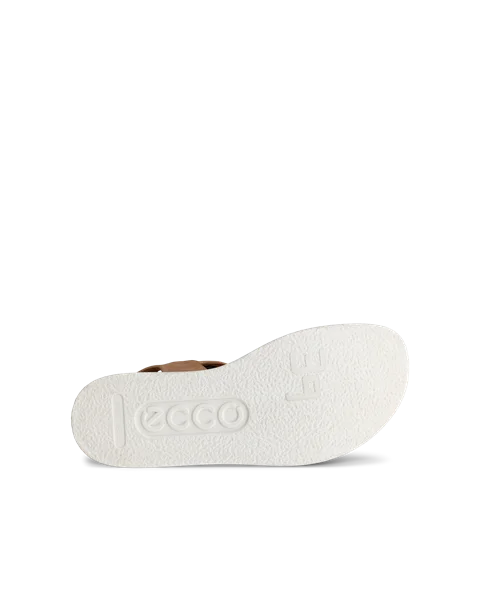 ECCO® Flowt Damen Flache Sandale aus Veloursleder - Braun - S