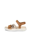 ECCO® Flowt sandale plate en nubuck pour femme - Marron - O
