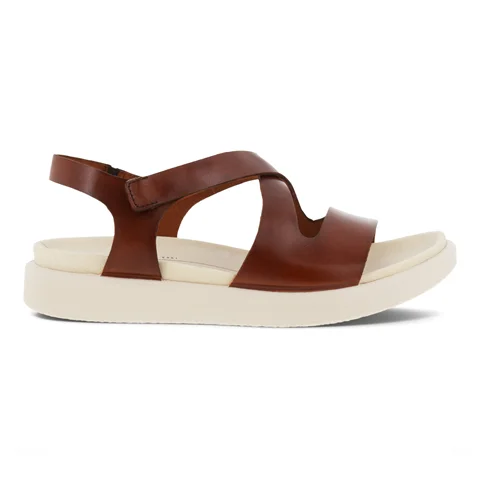 Mutton Moden Akkumulering ECCO® Flowt flade sandaler i læder til damer | Brun