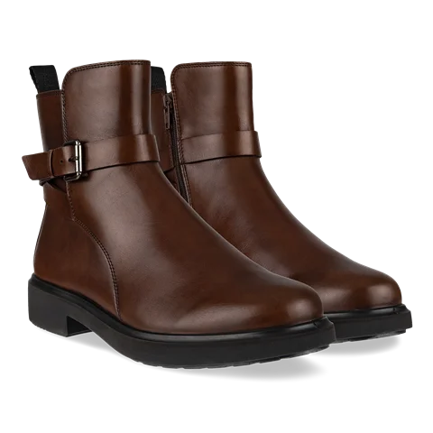 Women's ECCO® Metropole Amsterdam Leather Waterproof Boot - Brown - Pair