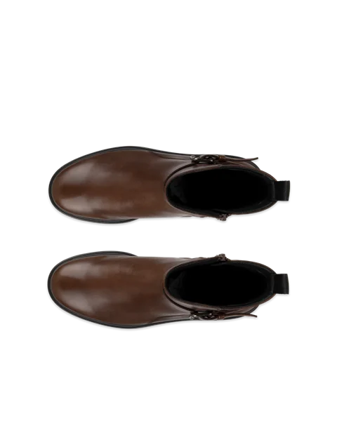 Women's ECCO® Metropole Amsterdam Leather Waterproof Boot - Brown - Top_Left_Pair