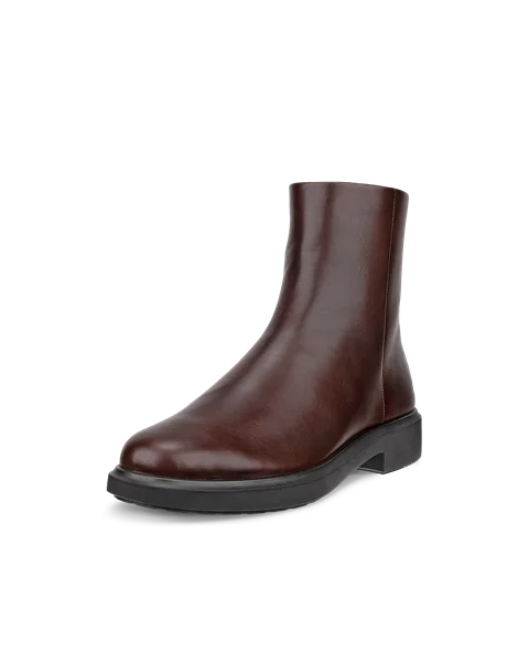 Women's ECCO® Metropole Amsterdam Leather Ankle Boot - Brown - M