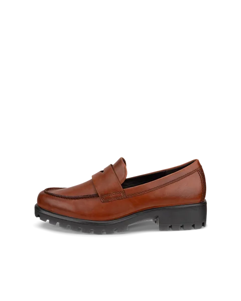 Women's ECCO® Modtray Leather Loafer - Brown - O