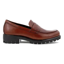 Women's ECCO Modtray Leather Loafer - Brown - Outside