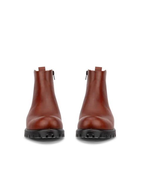 Women's ECCO® Modtray Leather Ankle Boot - Brown - Front_Pair