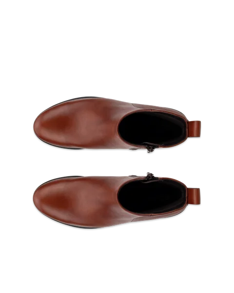 Women's ECCO® Modtray Leather Ankle Boot - Brown - Top_Left_Pair