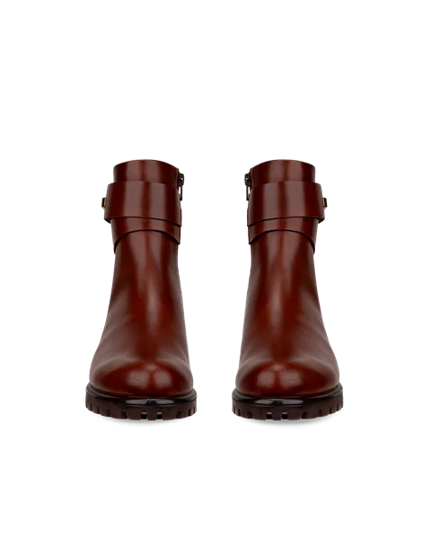 Women's ECCO® Modtray Leather Ankle Boot - Brown - Front_Pair