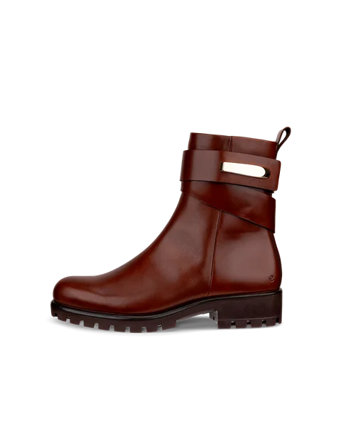 Women's ECCO® Modtray Leather Ankle Boot - Brown - O