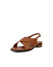 Women's ECCO® Sculpted Alba 25 Leather Heeled Sandal - Brown - M