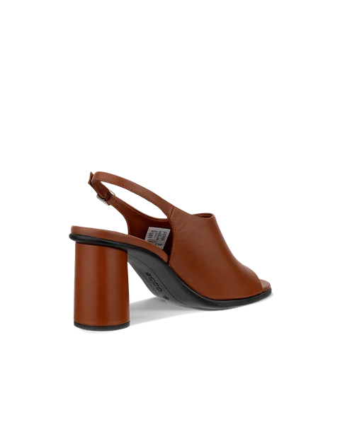 Women's ECCO® Sculpted Alba 65 Leather Heeled Sandal - Brown - B