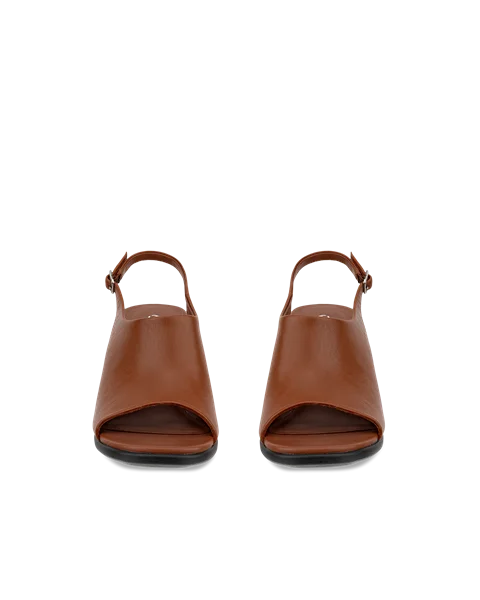 Women's ECCO® Sculpted Alba 65 Leather Heeled Sandal - Brown - Front_Pair