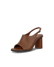 Women's ECCO® Sculpted Alba 65 Leather Heeled Sandal - Brown - M