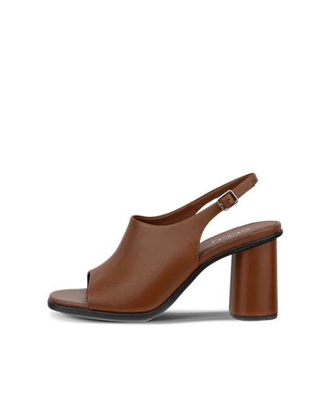 Women's ECCO® Sculpted Alba 65 Leather Heeled Sandal - Brown - O