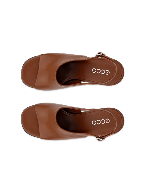 Women's ECCO® Sculpted Alba 65 Leather Heeled Sandal - Brown - Top_Left_Pair