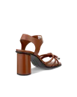 Ženski usnjeni sandali s peto ECCO® Sculpted Alba 65 - rjav - B