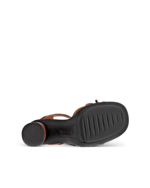 Ženski usnjeni sandali s peto ECCO® Sculpted Alba 65 - rjav - S
