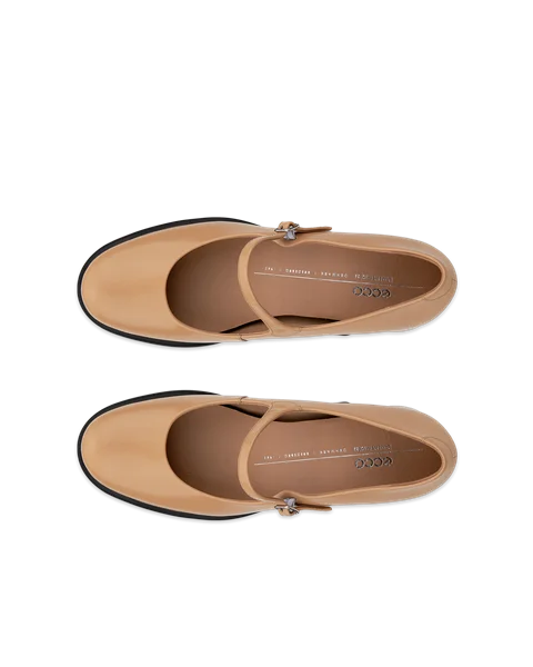 Dámské kožené lodičky na blokovém podpatku ECCO® Sculpted LX 35 - Hnědá  - Top_Left_Pair