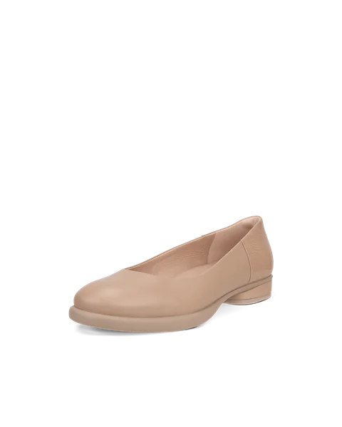 Women's ECCO® Sculpted LX Leather Ballerina - Brown - M