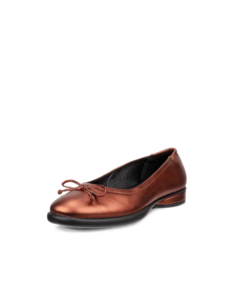 Women's ECCO® Sculpted LX Leather Ballerina - Brown - M