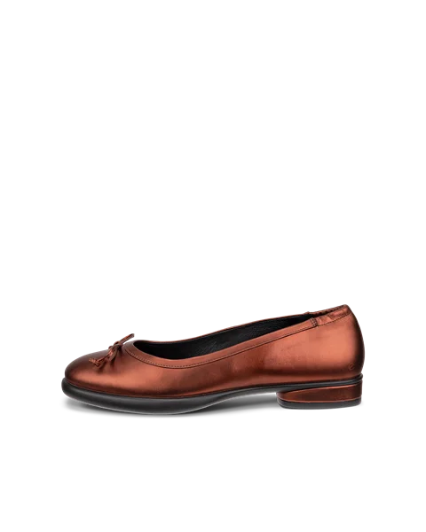 Women's ECCO® Sculpted LX Leather Ballerina - Brown - O