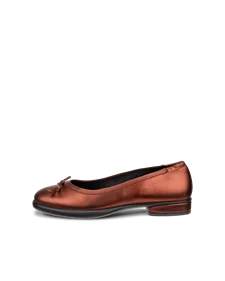 Women's ECCO® Sculpted LX Leather Ballerina - Brown - O