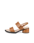 Damskie skórzane sandały na obcasie ECCO® Sculpted Sandal LX 35 - Brązowy - O