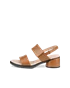 Ženski usnjeni sandali s peto ECCO® Sculpted Sandal LX 35 - rjav - O