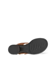 Damskie skórzane sandały na obcasie ECCO® Sculpted Sandal LX 35 - Brązowy - S