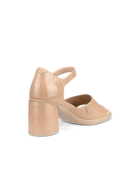 Dámské kožené sandály na podpatku ECCO® Sculpted Sandal LX 55 - Béžová - B