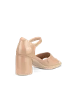 Damskie skórzane sandały na obcasie ECCO® Sculpted Sandal LX 55 - Beżowy - B