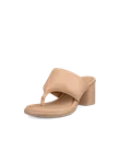 Damskie skórzane sandały na obcasie ECCO® Sculpted Sandal LX 55 - Beżowy - M