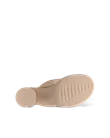 Damskie skórzane sandały na obcasie ECCO® Sculpted Sandal LX 55 - Beżowy - S