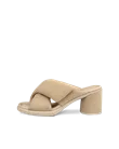 Damskie skórzane sandały na obcasie ECCO® Sculpted Sandal LX 55 - Beżowy - O