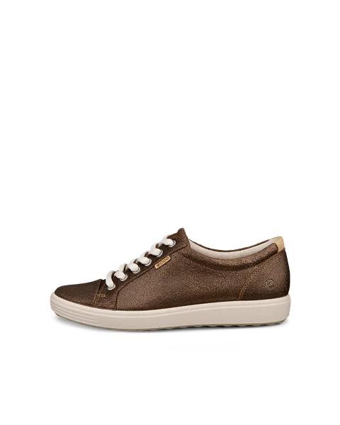 Women's ECCO® Soft 7 Leather Trainer - Brown - O