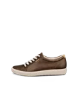 Women's ECCO® Soft 7 Leather Trainer - Brown - O