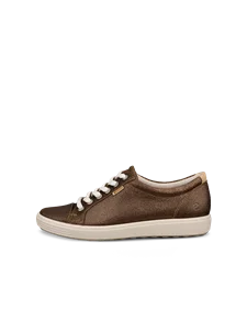 Women's ECCO® Soft 7 Leather Trainer - Brown - O