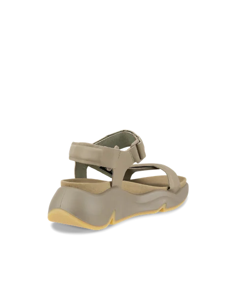 Damskie skórzane sandały na platformie ECCO® Chunky Sandal - Zielony - B