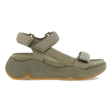 Damskie skórzane sandały na platformie ECCO® Chunky Sandal - Zielony - Outside