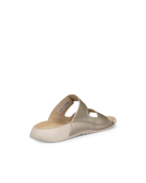 Women's ECCO® Cozmo Leather Two Strap Sandal - Gold - B