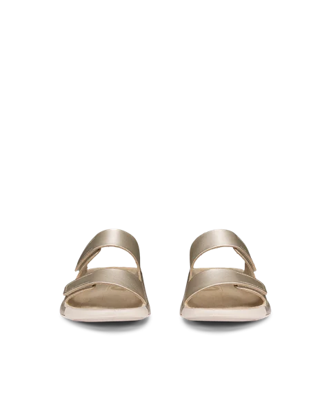 Women's ECCO® Cozmo Leather Two Strap Sandal - Gold - Front_Pair