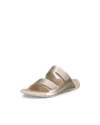 Women's ECCO® Cozmo Leather Two Strap Sandal - Gold - M