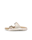 Women's ECCO® Cozmo Leather Two Strap Sandal - Gold - O