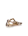 ECCO® Flash ženske kožne sandale s remenom u obloiku slova T - Zlatna - B