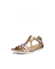 ECCO® Flash ženske kožne sandale s remenom u obloiku slova T - Zlatna - M