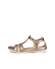 Ženski usnjeni sandali s paščkom v obliki črke T ECCO® Flash - Zlata - O