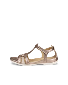 ECCO® Flash ženske kožne sandale s remenom u obloiku slova T - Zlatna - O