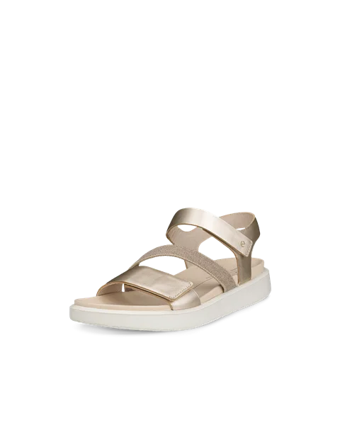 ECCO® Flowt Damen Flache Ledersandale - Gold - M